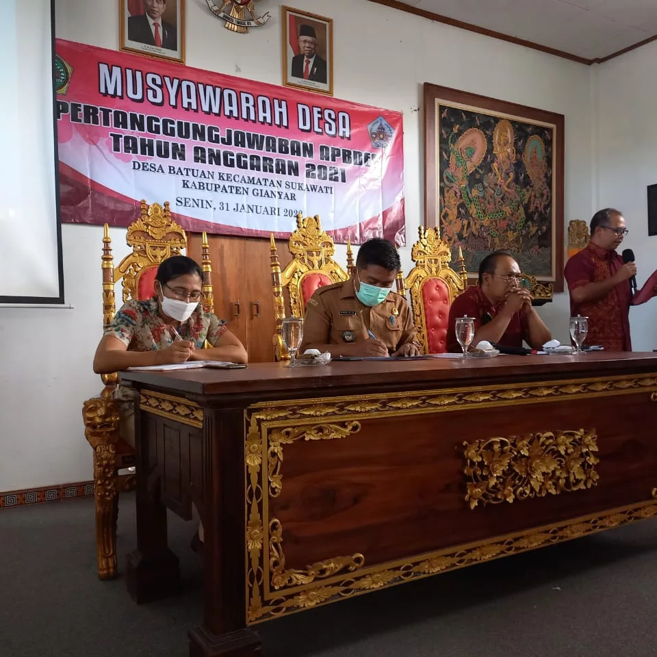 Musdes Desa Batuan Bahas Pertanggungjawaban APBDes Tahun Anggaran 2021